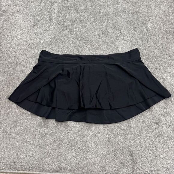 Merona Swimwear Swim Skirt Womens Large Black High Rise Skirtini A-Line Summer - Picture 1 of 8